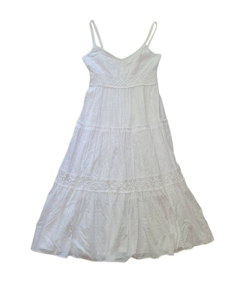Spenser Jeremy Dress Women's 6 White Maxi Eyelet Lace Sun Boho Bridal